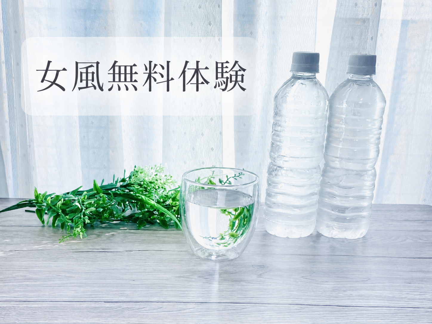 女風の無料体験の条件を確認するための水と植物のイメージ